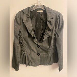 Ruffle Blazer Grey Sz 10